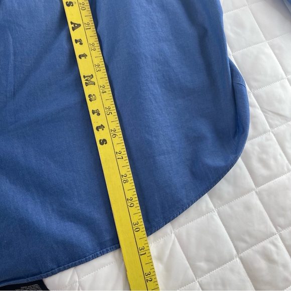 Alfani Mens Blue Iron Free Dress Shirt XL 17-1/2 blue long sleeve 100% cotton - Picture 8 of 9